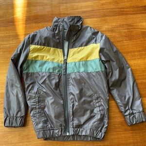 Unisex Kids Colorblock Jacket - Gray, Yellow, and Green